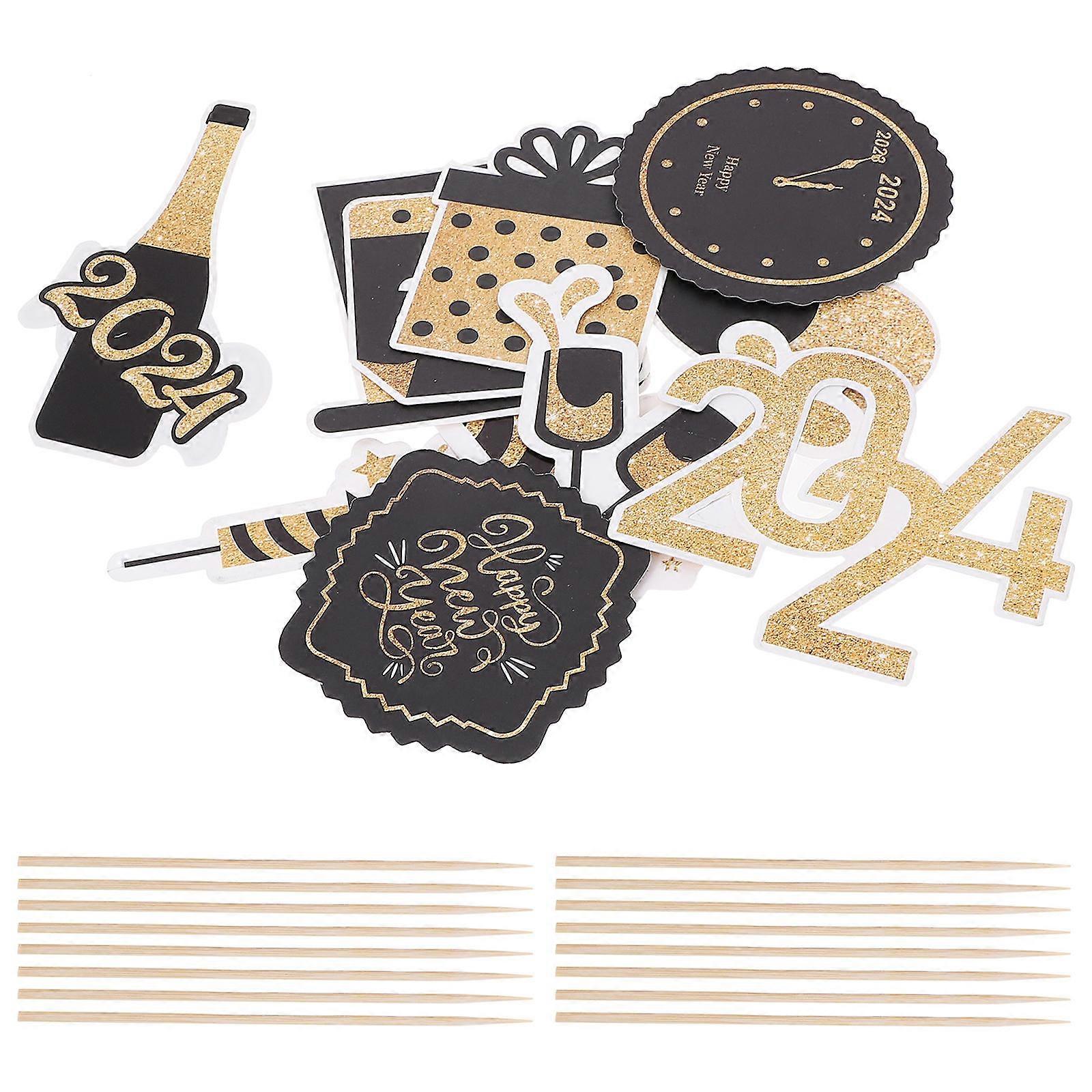 Egg Cake Small Insert for New Year Party Decoration 12Pcs Paper Wood