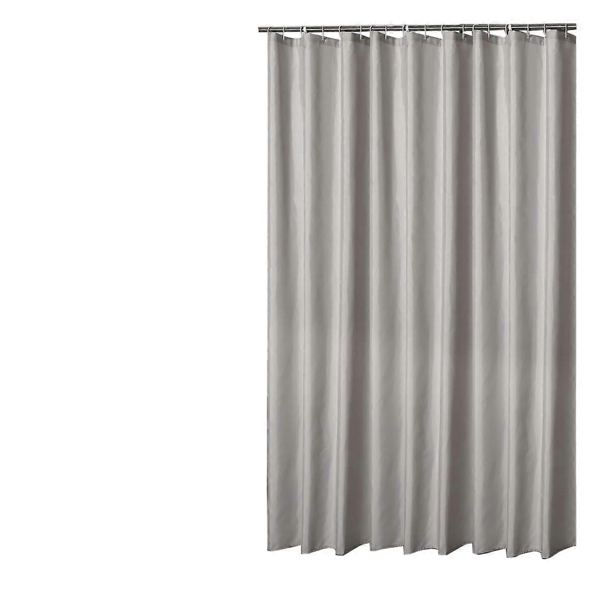 Waterproof Polyester Fabric Shower Curtain Mildew Resistant 180 x 180 cm Gray 1 Panel AntiRust Grommets