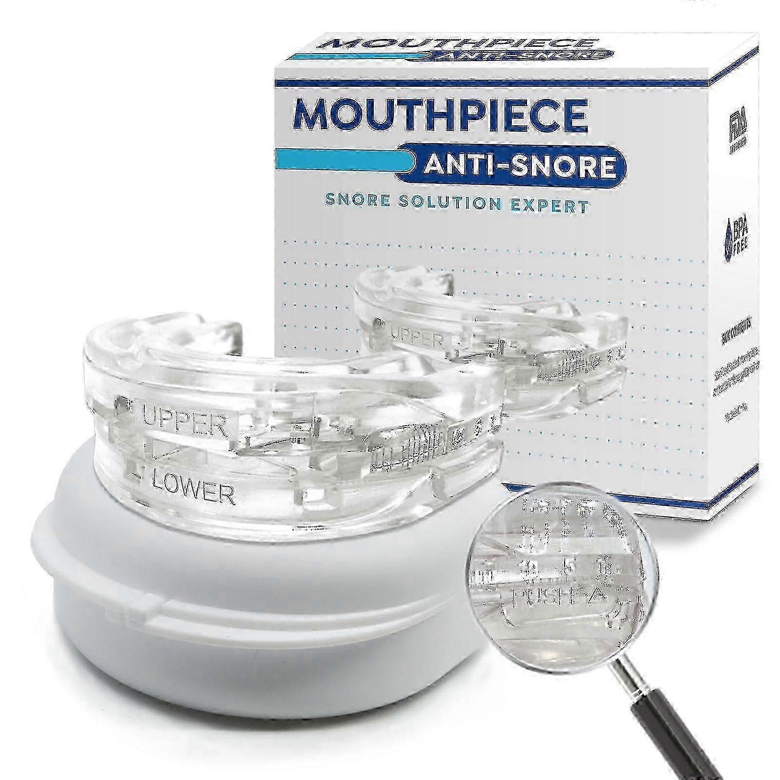 Anti-snore Mouthguard Adjustable Anti-snoring Mouthpiece, Night Time Teeth Mouthguard Bruxism Sleeping Bite Guard Adjustable
