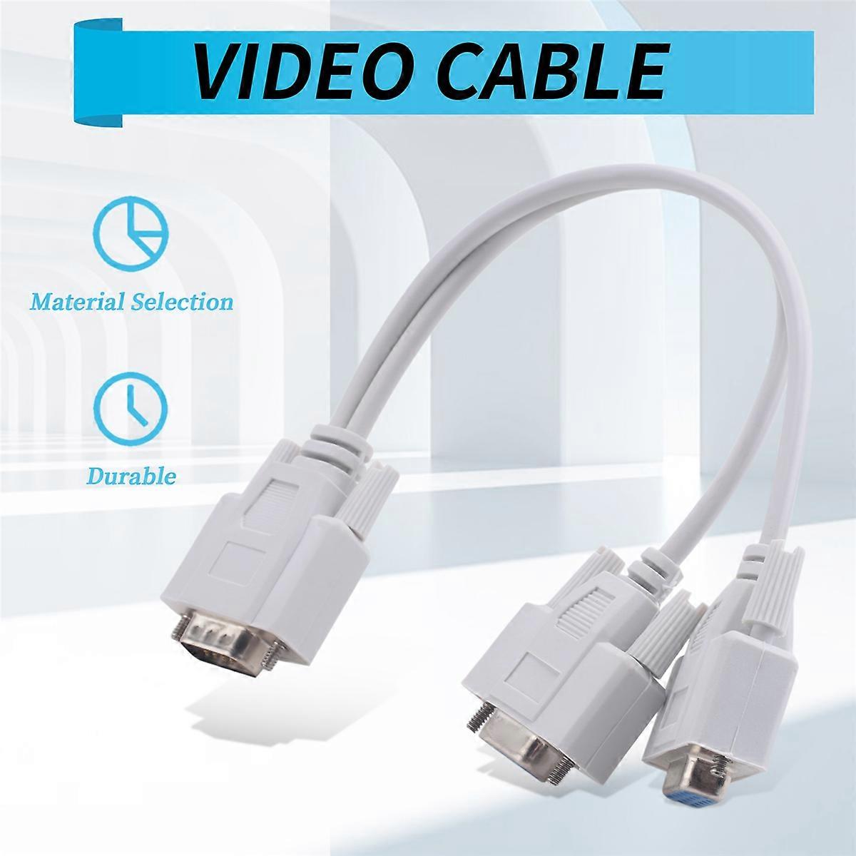 1 PC to 2 MONITORS SPLITTER CABLE FOR VGA VIDEO