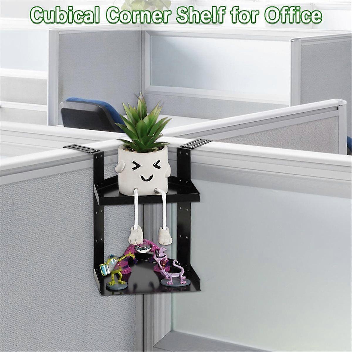 Office Cubicle Shelf Cubicle Storage Organizer Cubicle Accessories Height Adjustable Cubicle Corner Shelf with Hooks