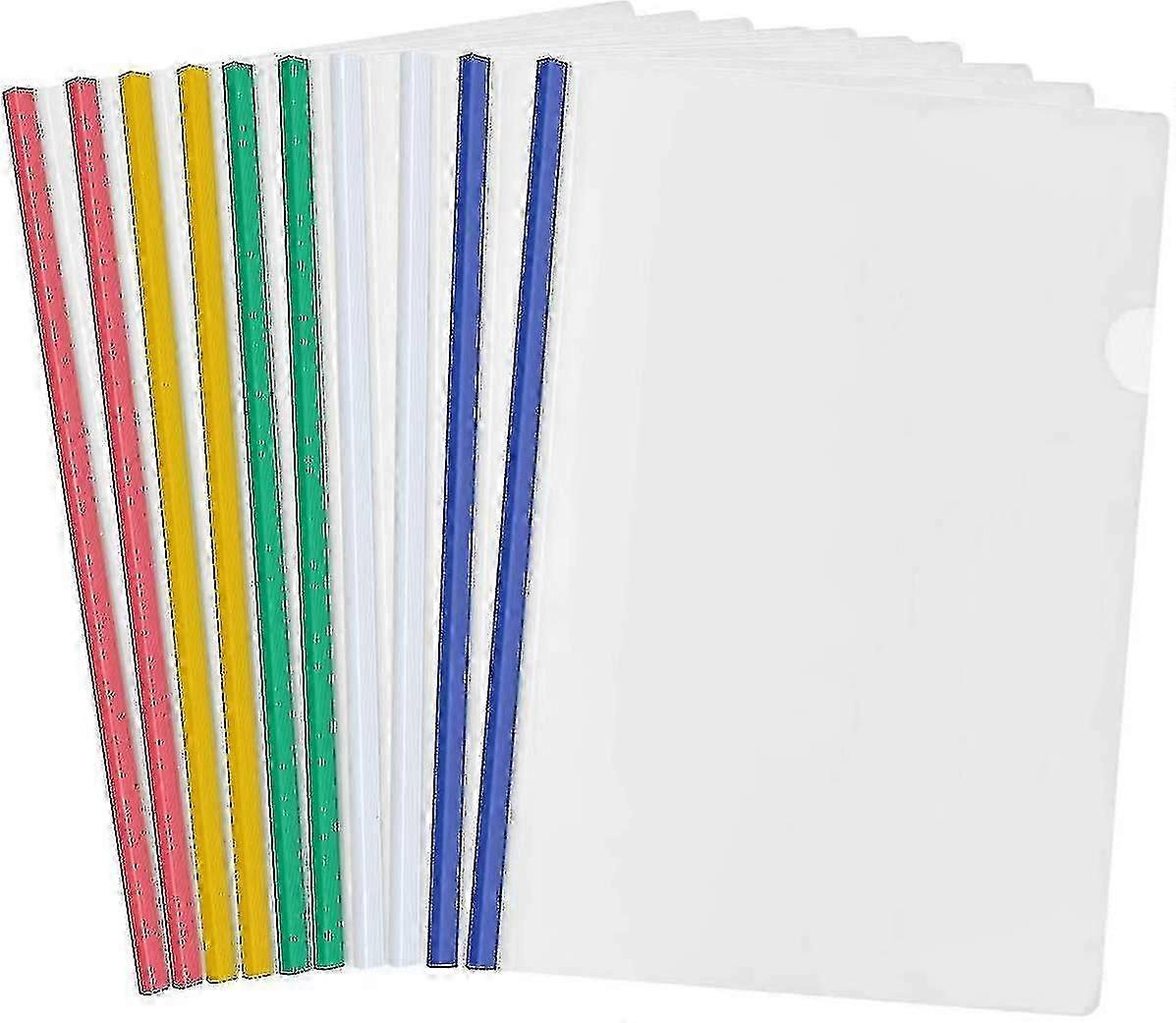 10 Sheets Plastic A4 Sliding File Folder, Clear Report Covers Folder With Sliding Bar Bind