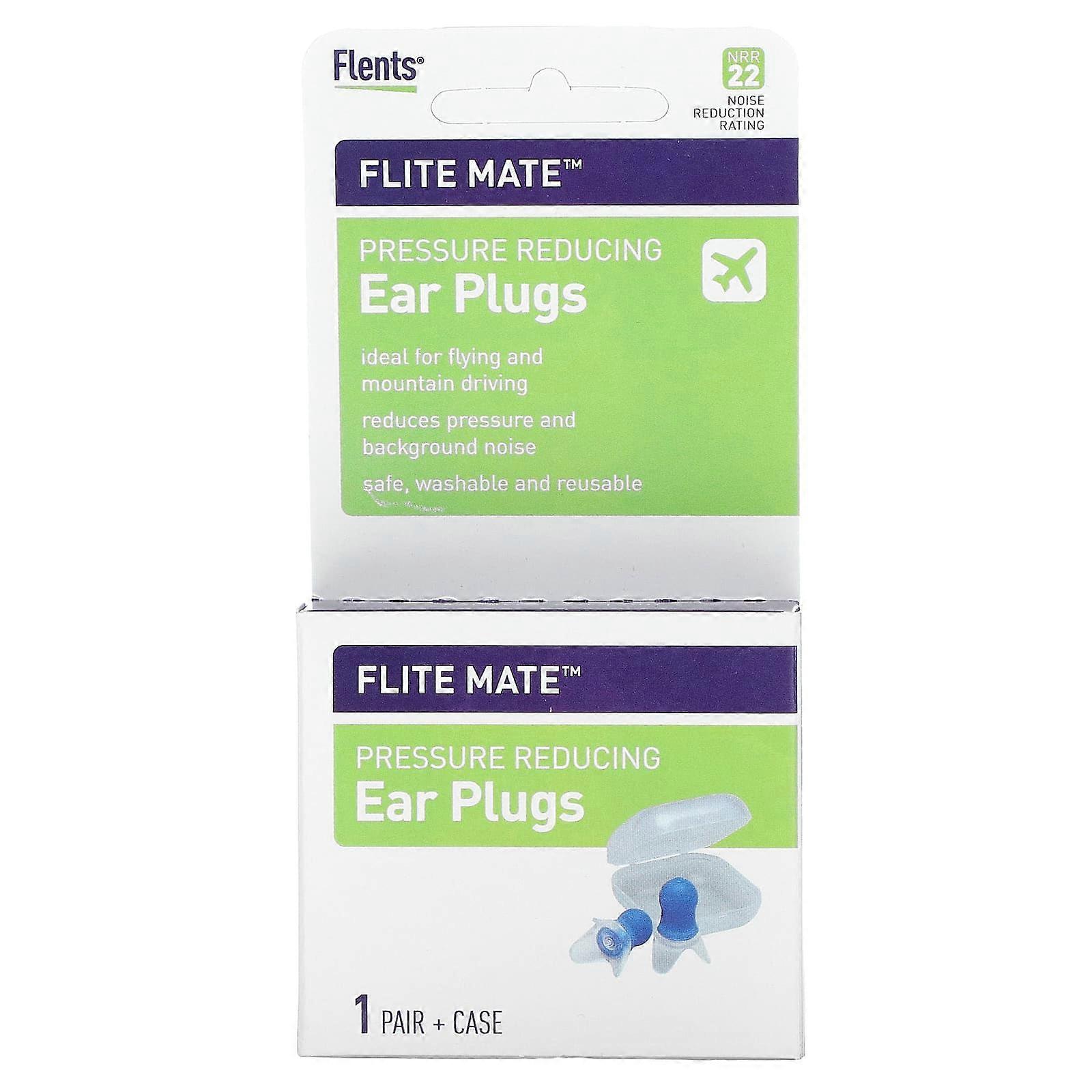 Flite Mate, Pressure Reducing Ear Plugs, 1 Pair + Case