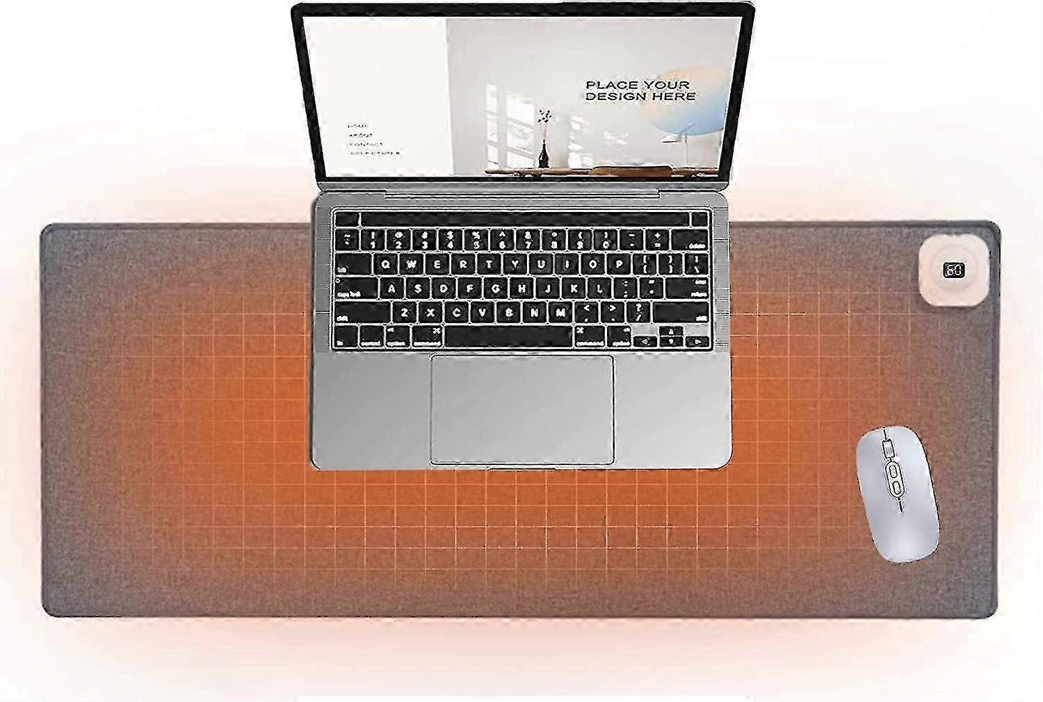 Heated Desk Mat with 6 Temperature Settings & 4-Hour Auto Off, Waterproof Warm Mouse Pad, Keyboard Hand Warmer, Office Workstation Pad