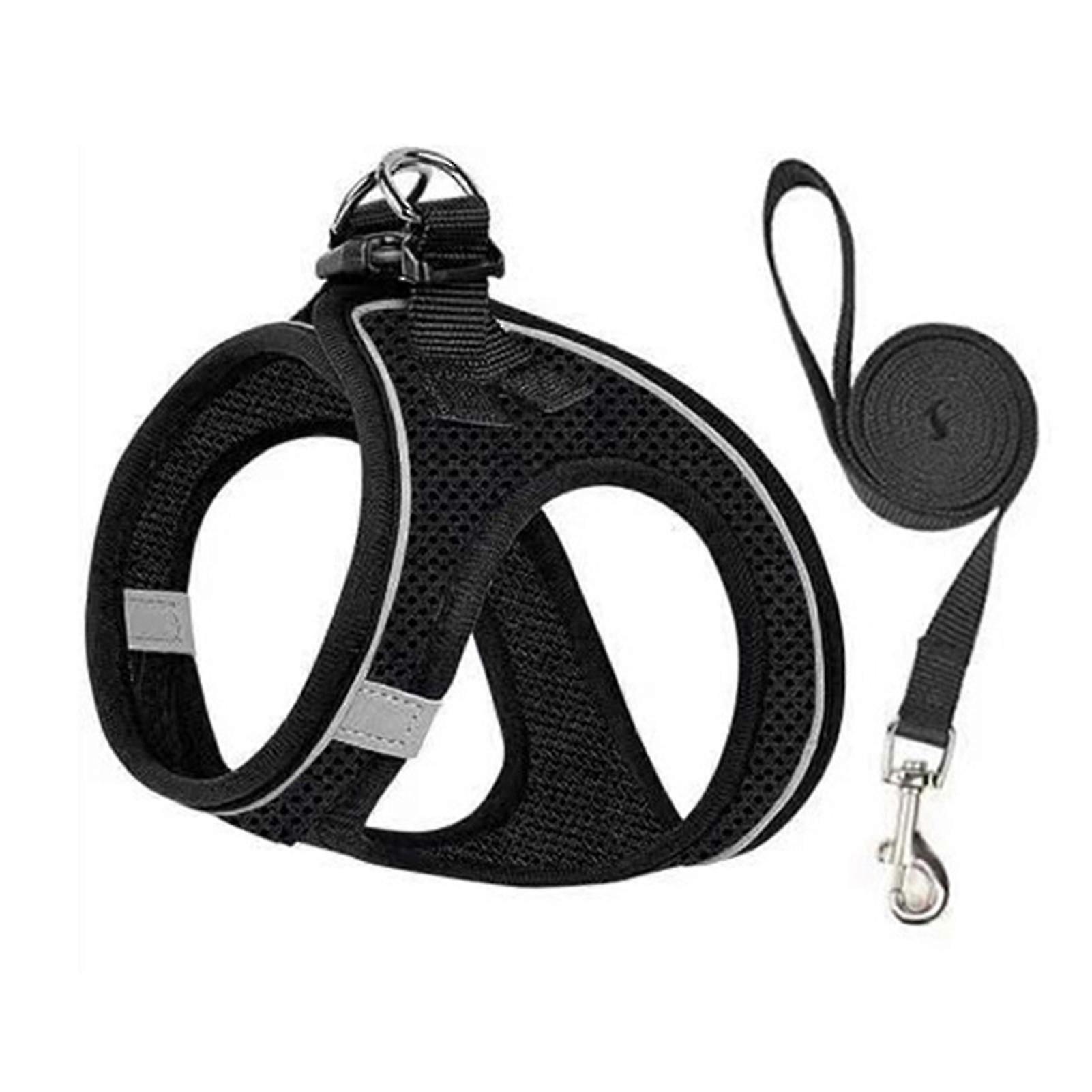 Cat Harness & Leash Set \u200b\u200bEscape-Proof, Soft Breathable Mesh Vest with Reflective Strips for Walking Kitten, Puppy & Bunny\u200b\u200b