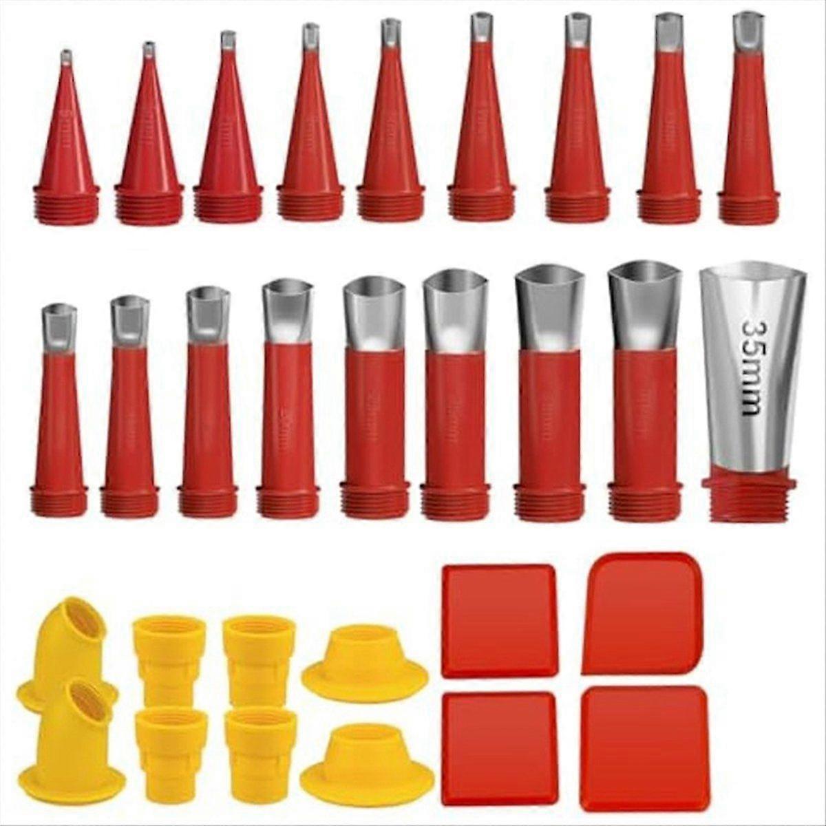 Caulk Finisher Kit Nozzle with Connection Bases Replacement 30 Pieces