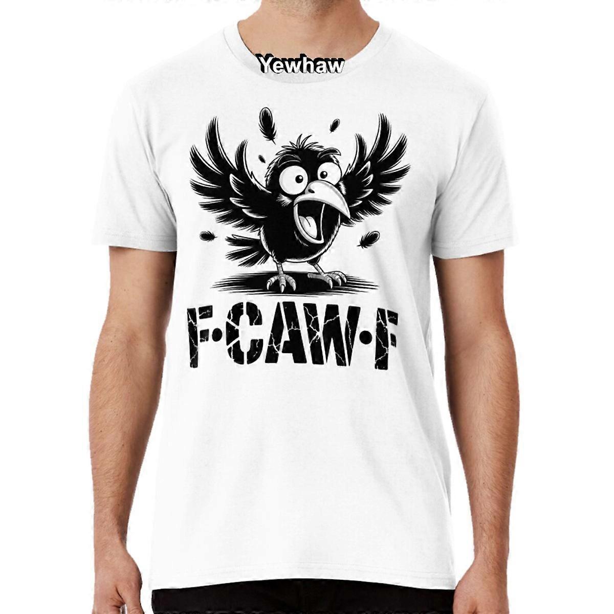 HISHARK Corbeau noir rétro F-Caw-F noir oiseau corbeau drôle corbeau oiseau croasse Grunge T-shirt B