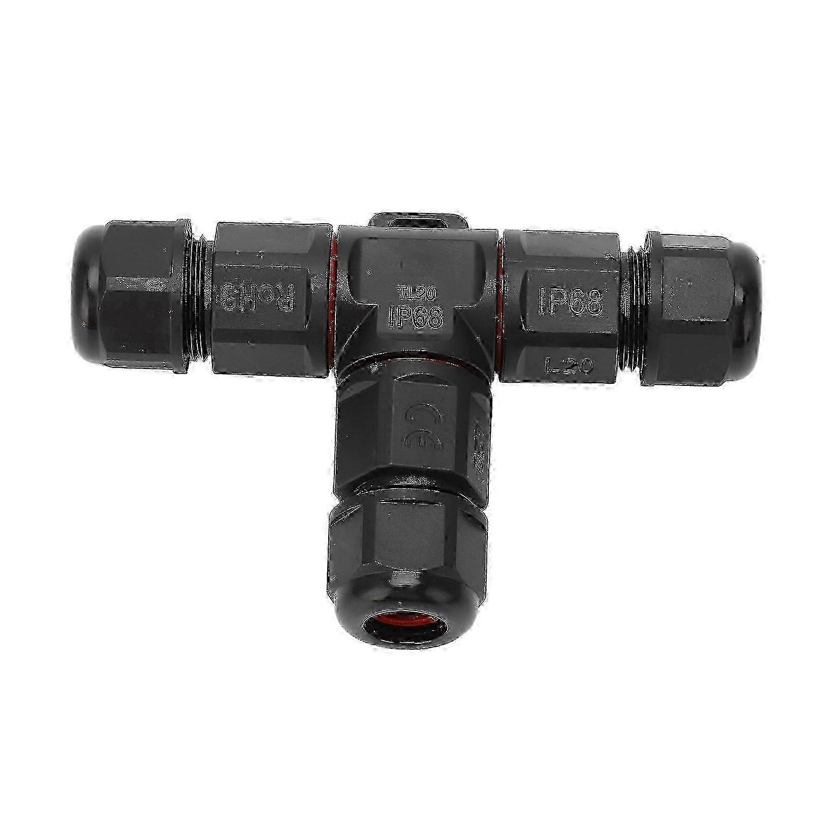 موصل سلك مقاوم للماء 3 اتجاهات لاستخدام السفن والطيران ، 380 فولت 25 أمبير ، تصنيف IP68 ، نوع العقص اللولبي ، 2 دبوس ، لكابل 612 مم