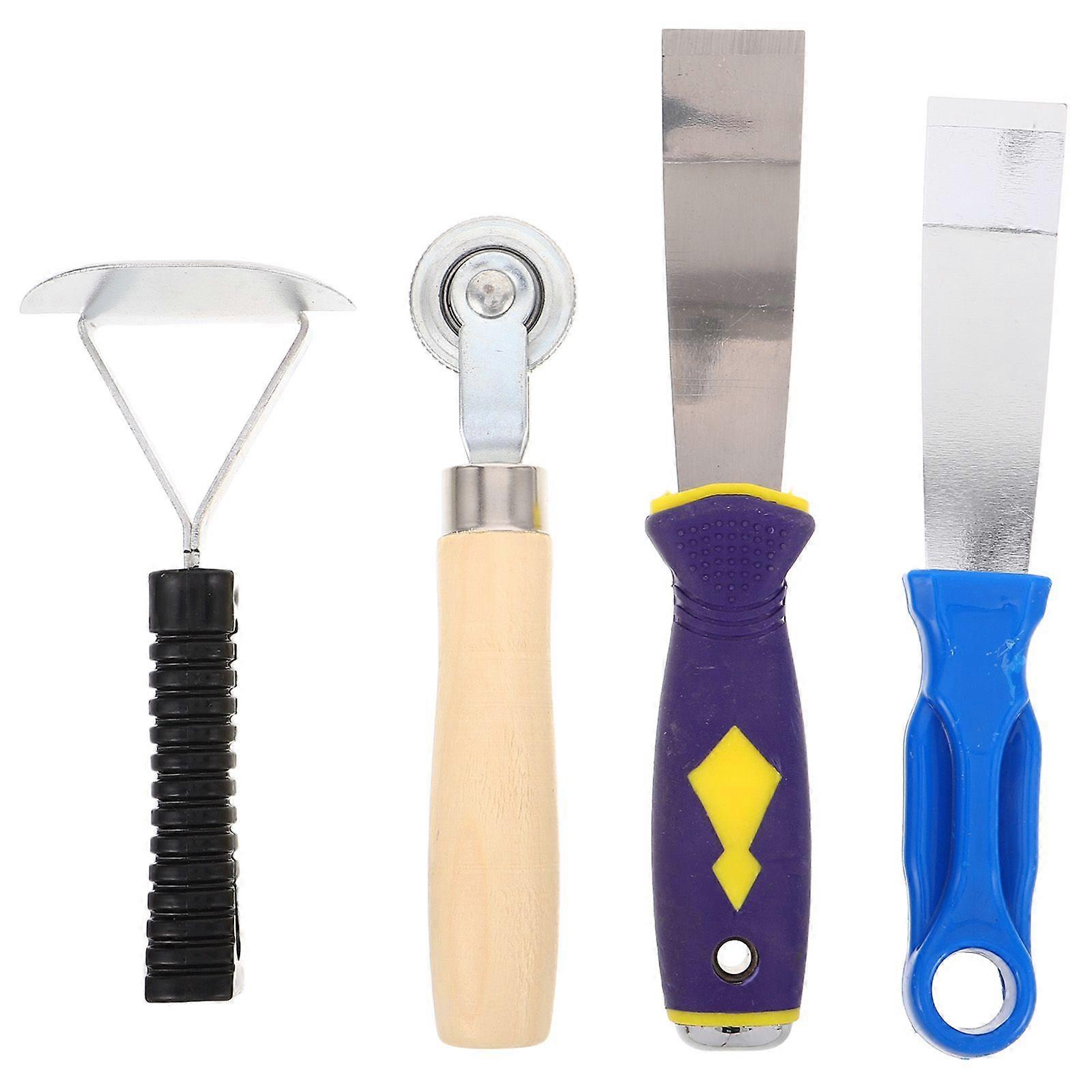 1 Set Tire Repair Tool with Tire Buffer Balance Weight Remover Putty Scraper Vulcanizing Roller Patch Prep Tool for Car Motorcycle Garage