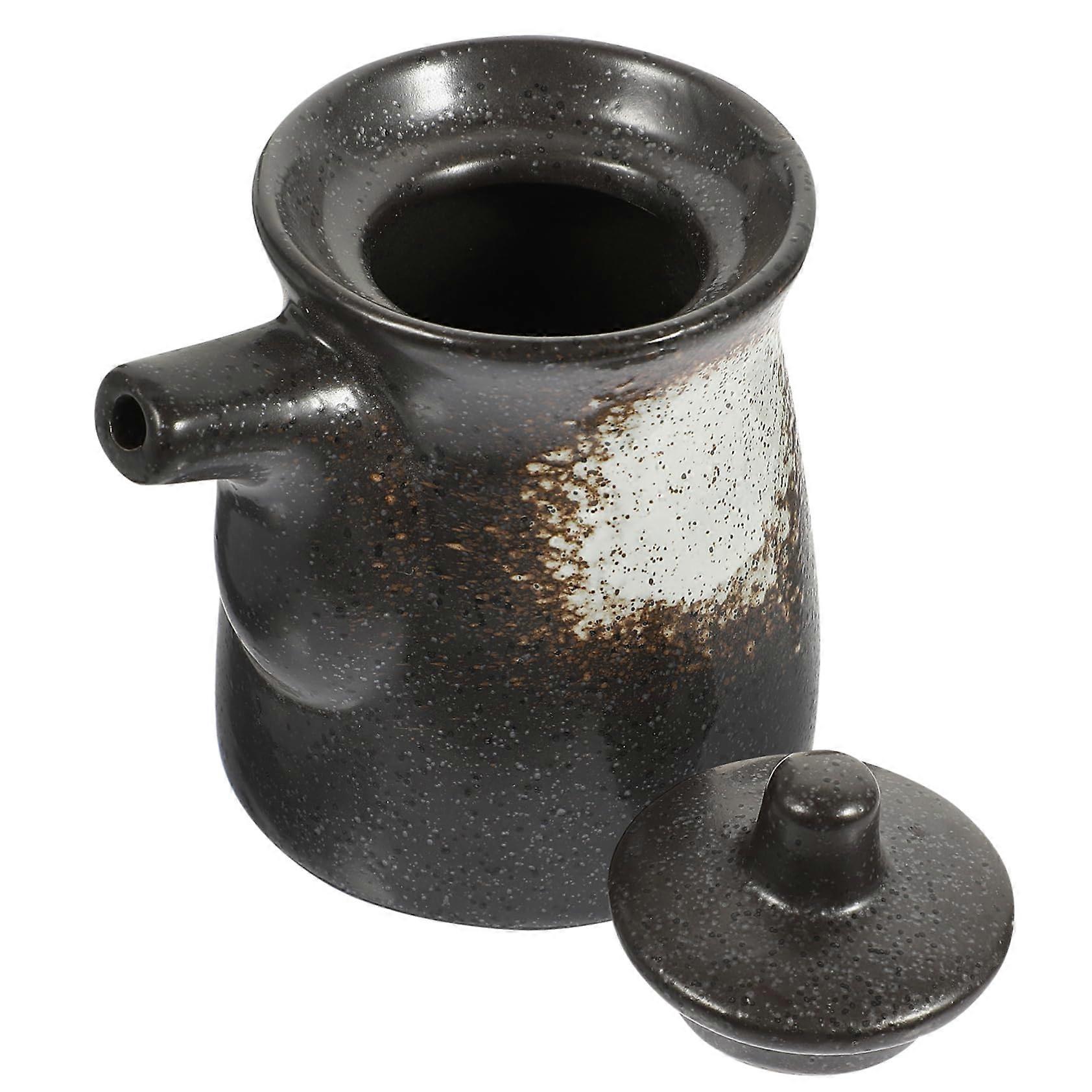 Soy Sauce Bottle Porcelain Condiment Kettle MultiFunction Seasoning Jar Tableware