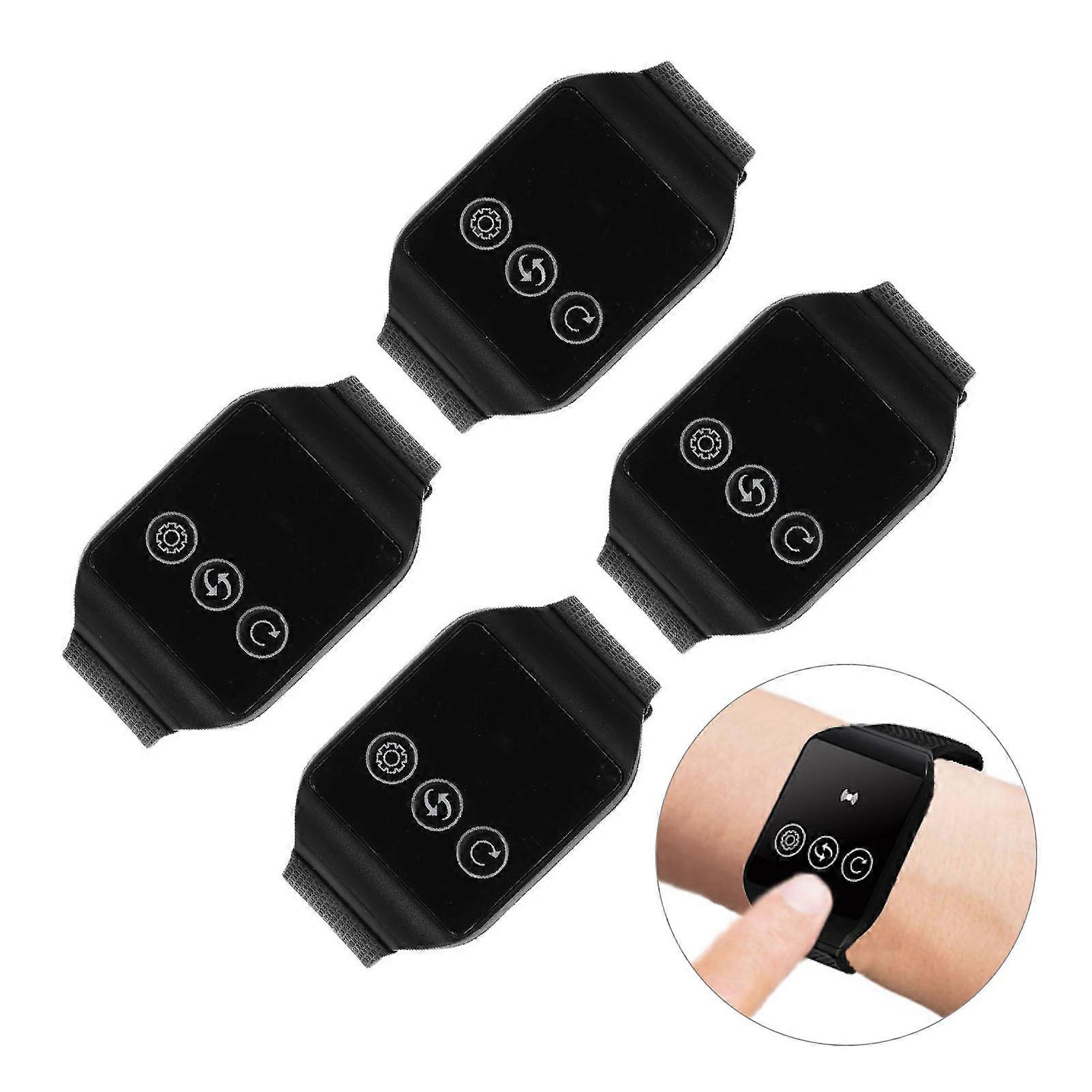4 in 1 Wireless Calling System with 4 Watch Receivers Water Resistant Wireless Caregiver Pager Nurse Call System for Restaurant Nursing Home 
