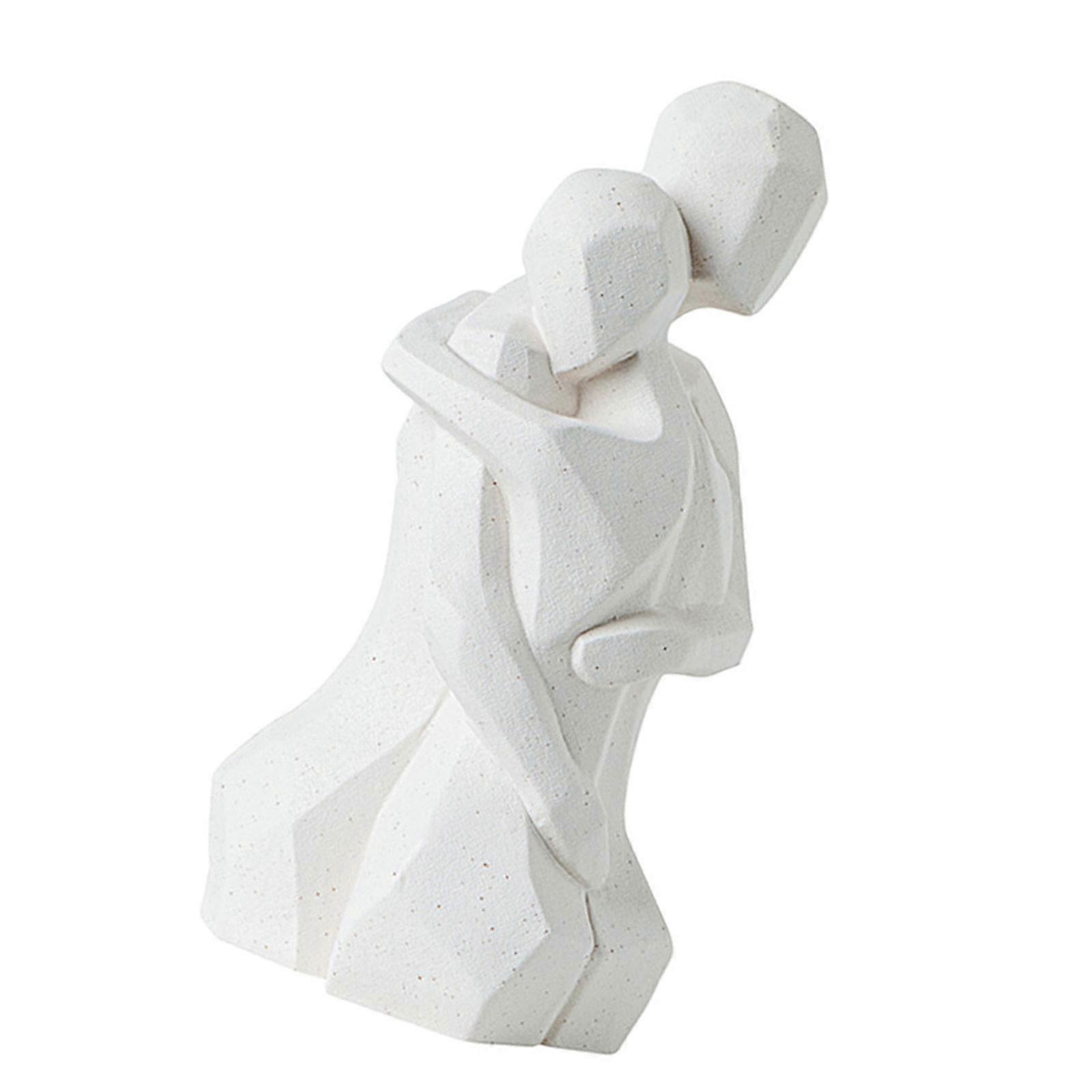 Elegants Ceramics Couple Statue Featurings Minimalists Lines For Adding Warmth To Modern Home  White S