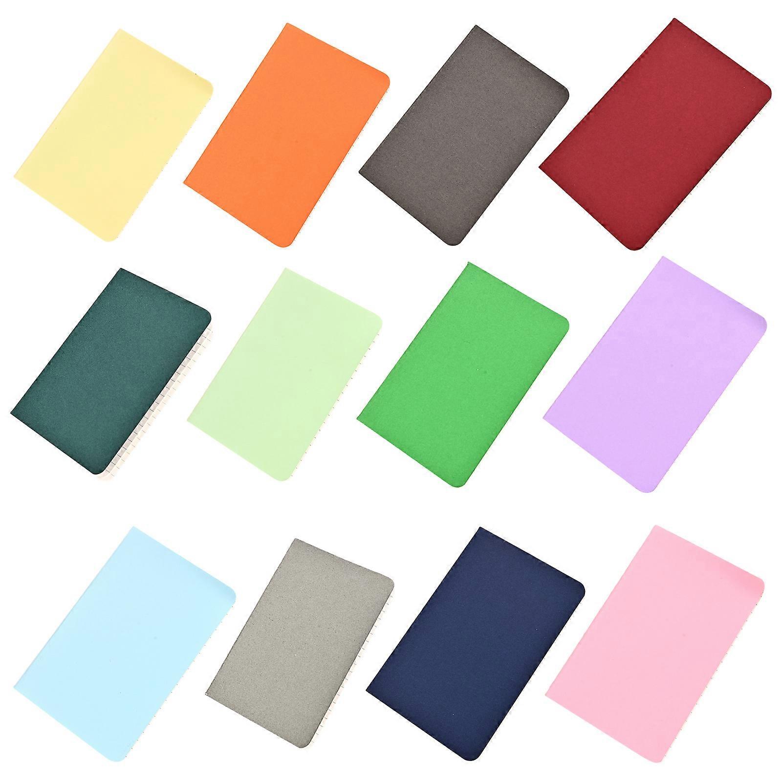 12 Pcs Small Notebook Colorful Cover Pocket Notebook A6 Notebook 30 Pages Journals Notebook for Journaling Sketching Multicolor