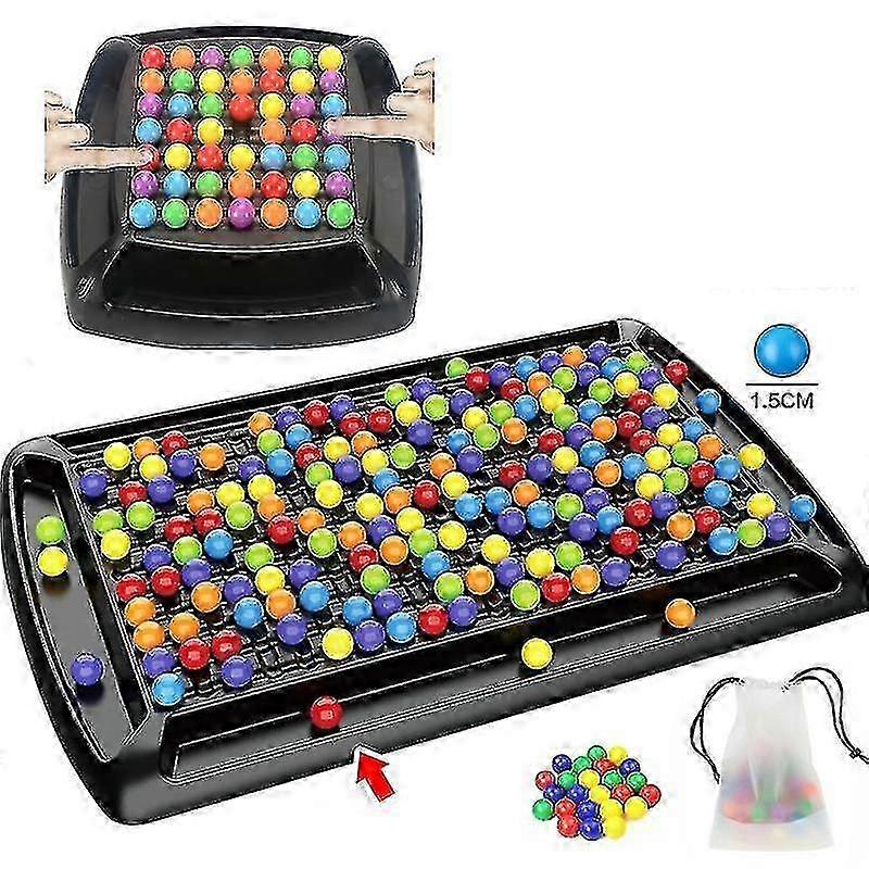 Rainbow Ball Matching Toy - Colorful Fun Puzzle Chess Board Game with 80pcs Colored Beads
