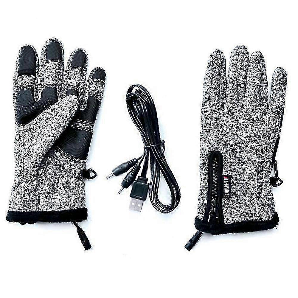 USB opvarmede vinterhandsker til cykelcykling, touchscreen anti-slip varme