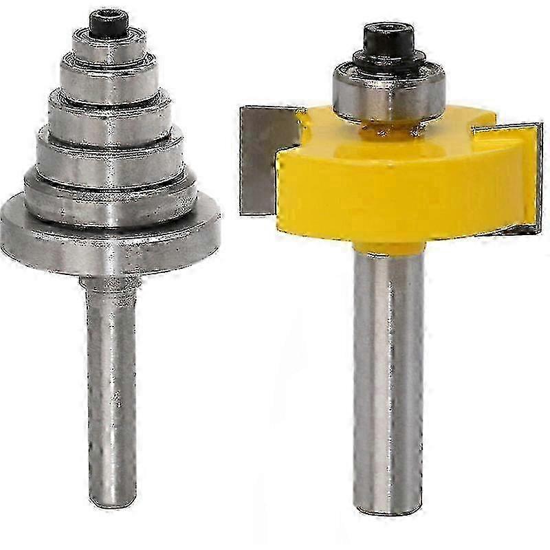 8mm Shank Router Cutter Bit with 6 Bearings for Multiple Depths in Woodworking