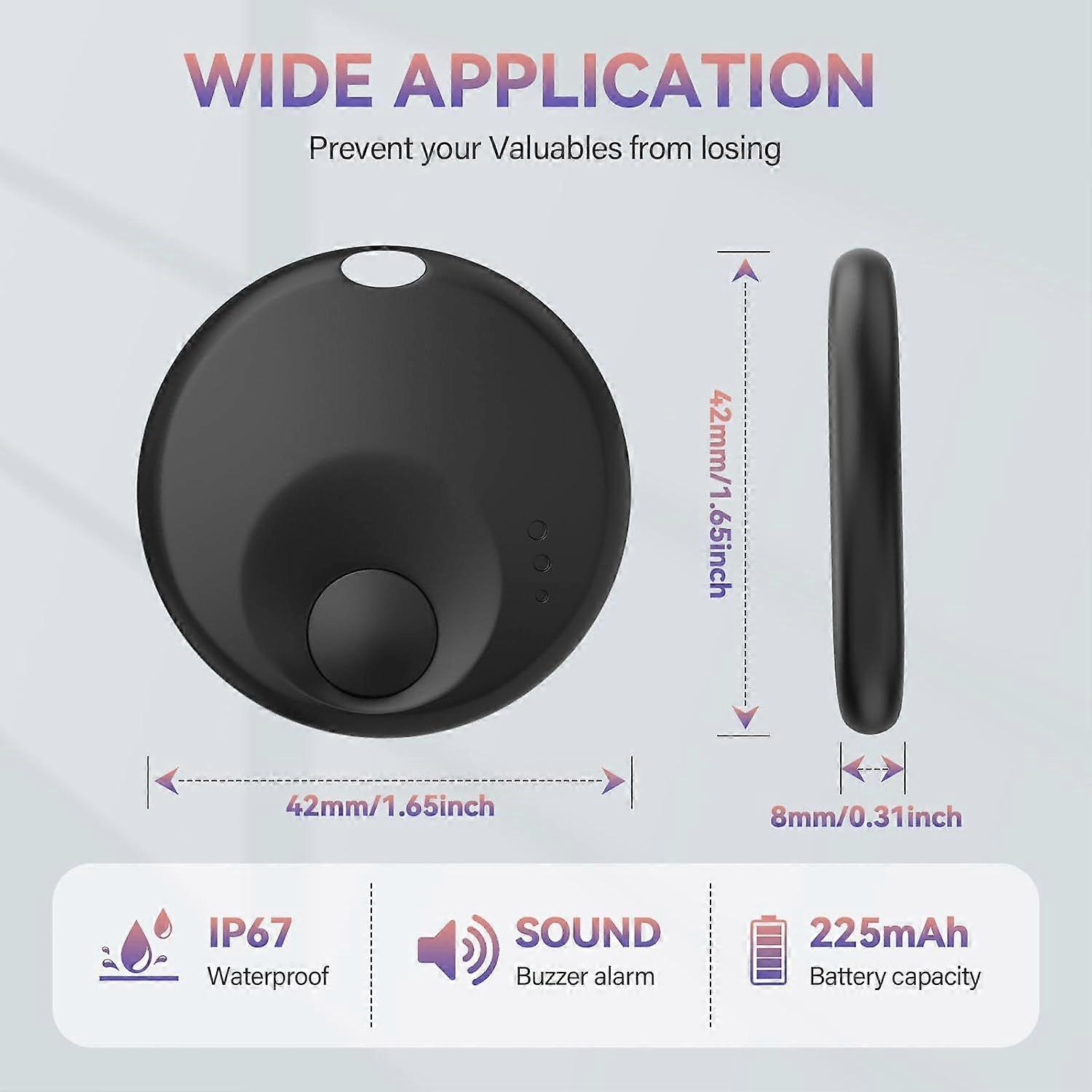 Smart tracking tags, GPS item finder, compatible with Apple's "Find My" app, IP67 waterproof, suitable for keys, wallets, luggage, etc., iOS system on