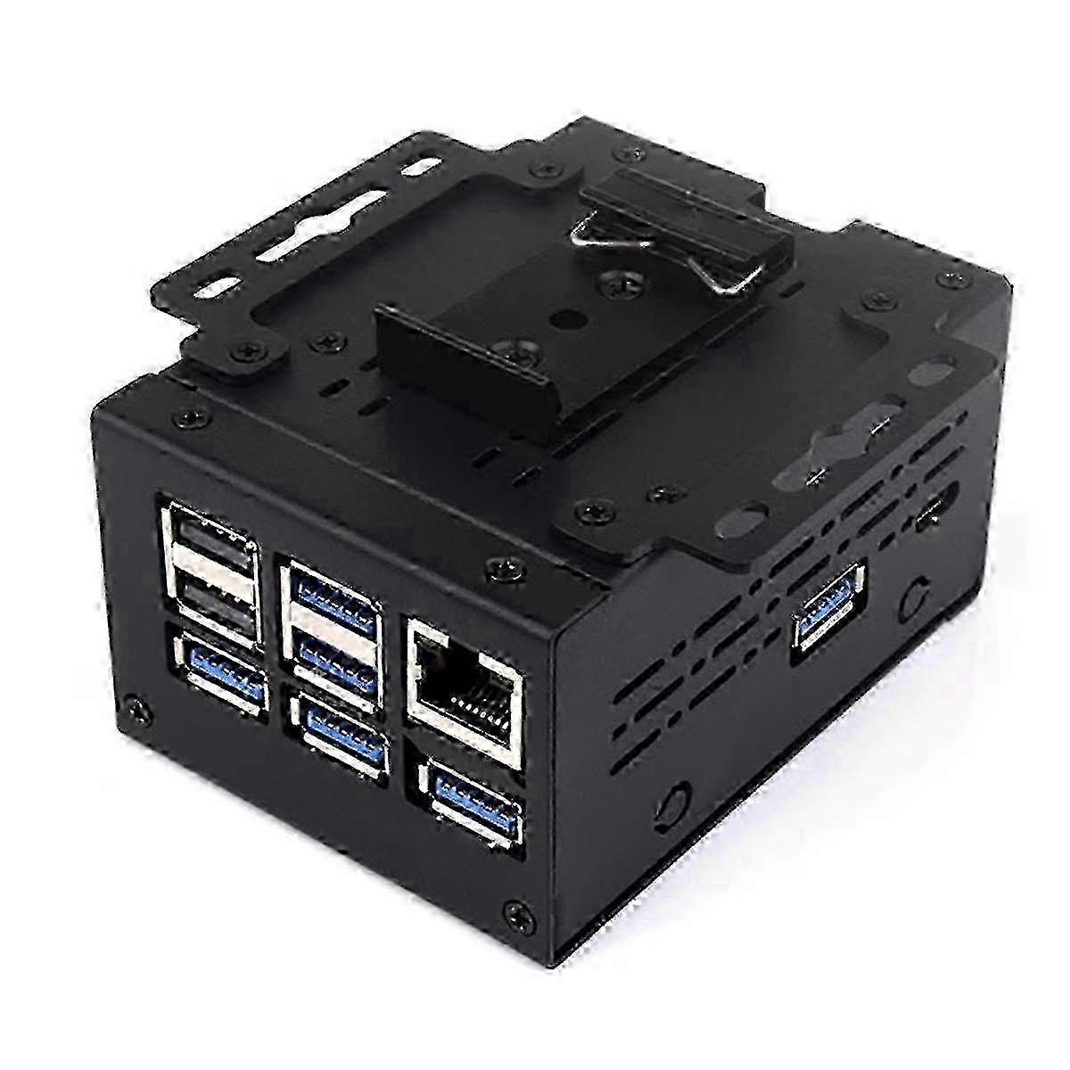 For Raspberry Pi5/5B Industrial Grade Large Space Case D for Active Cooler PCle/PoE HAT Expansion Board