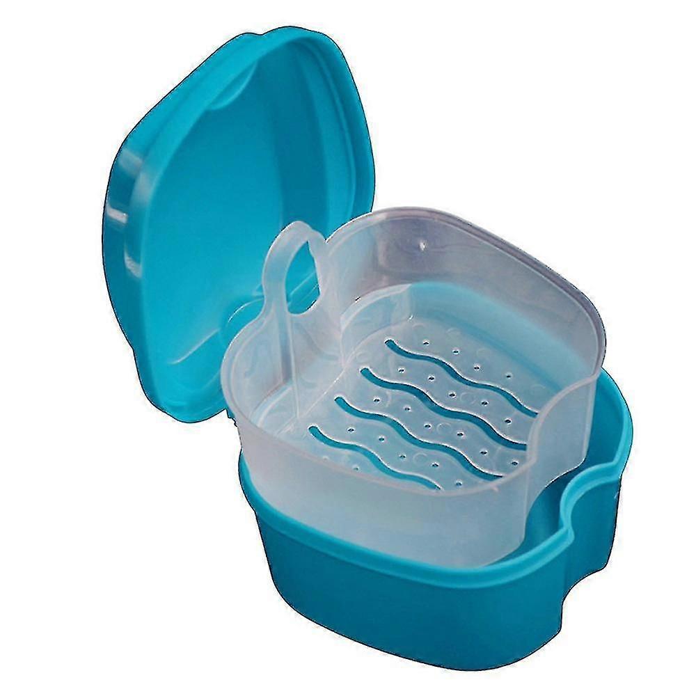 Denture Case Orthodontic Dental Retainer Box False Teeth Storage Container Denture Cleaning Box
