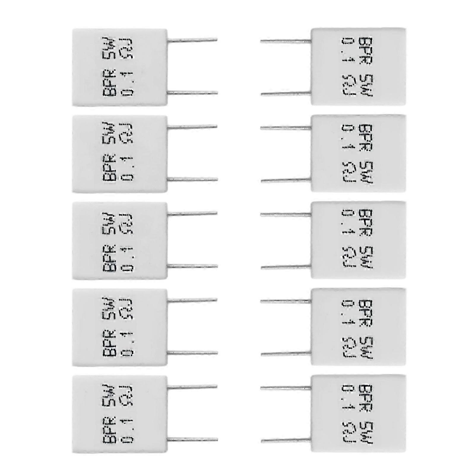 10 pcs 0.1R 5 for W 5% Cement Resistor 0.1Ohm Non-Inductive Resistor BPR56 Cs
