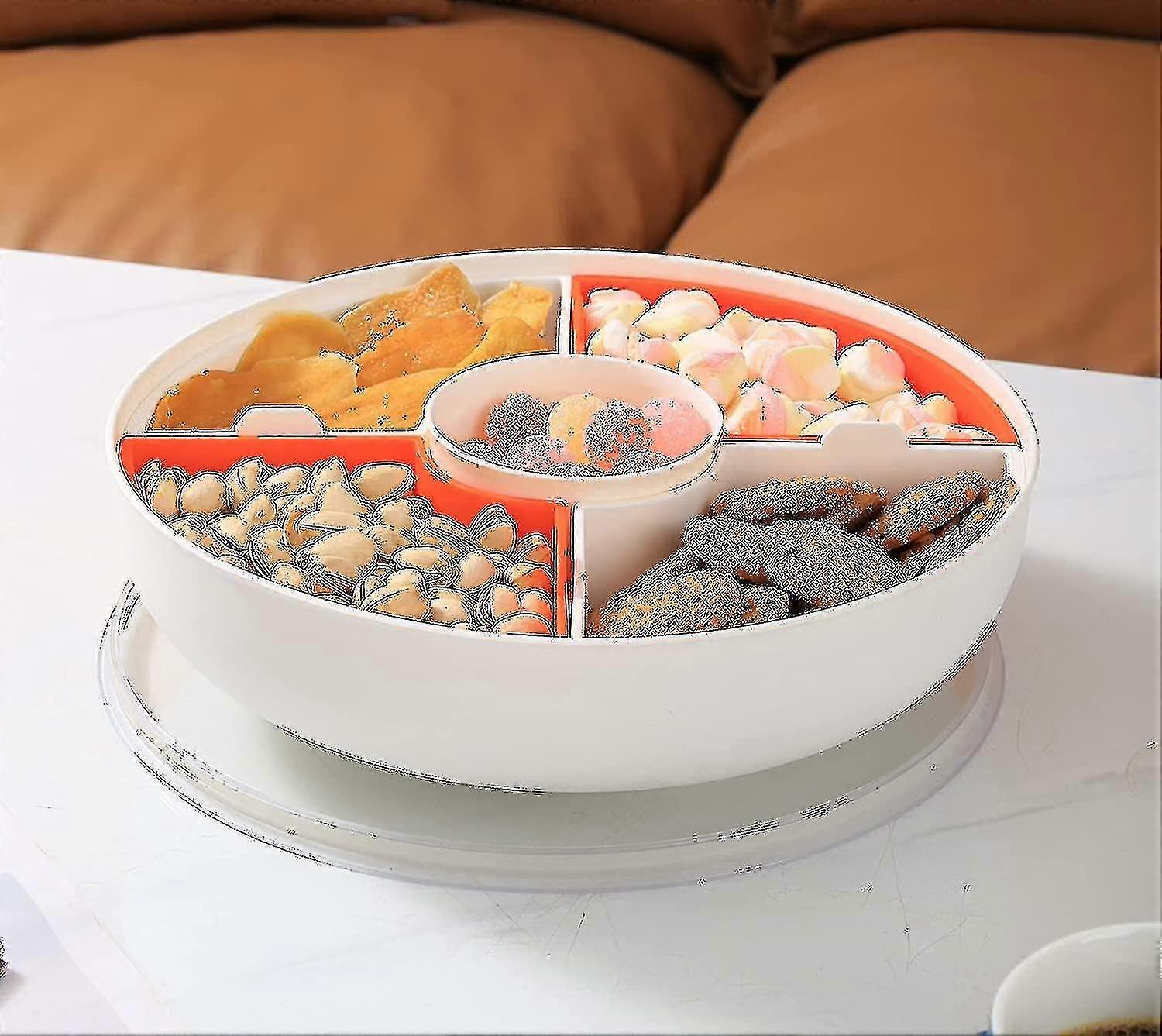 Geteilte Serviergeschirr mit Deckel, Servierschüsseln, multifunktionales Party-Snack-Tablett für Obst, Nüsse, Süßigkeiten, Cracker, Gemüse