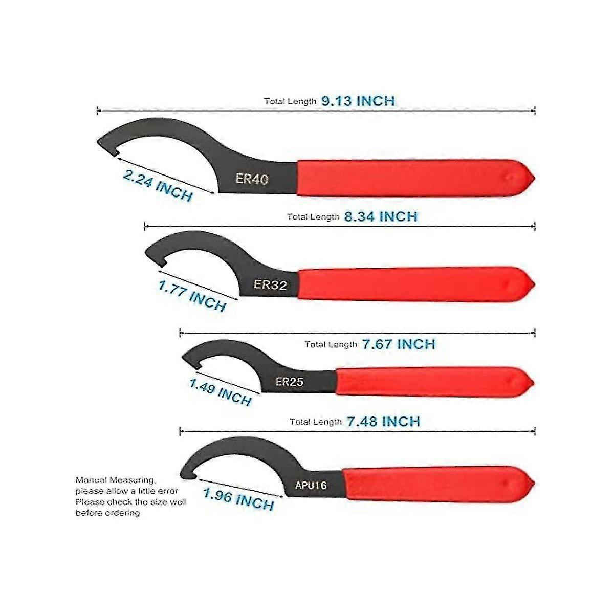 Coilover Wrench Spanner, 4pcs Non- Spanner Wrench Set, Professional Universal Rubber Handle Wrench