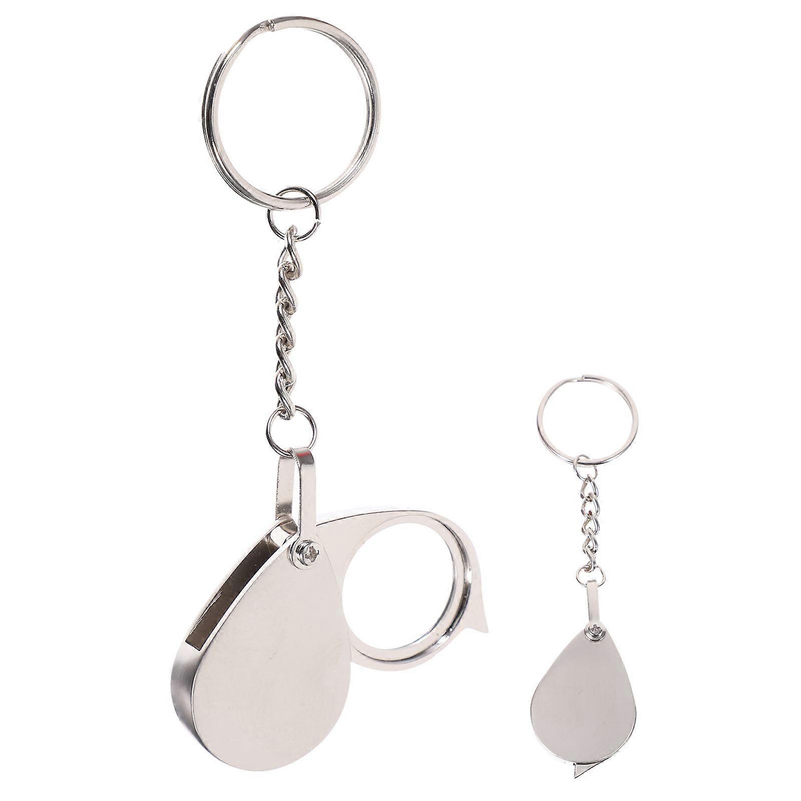 Mini Creative Portable Keyring 15x Foldable Pocket Eye Loupe Magnifier Keychain