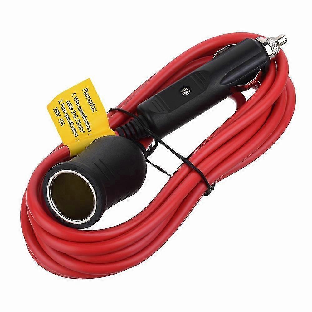 12V/24V 12' Foot Heavy Duty Extension Cord with Cigarette Lighter Plug Socket