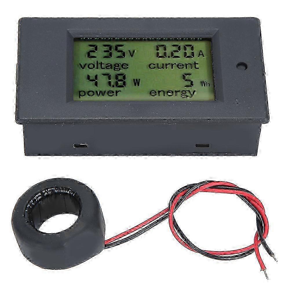 LCD Close CT AC Digital Display Power Monitor Meter with Voltmeter, Ammeter, Frequency Display & Closed Ammeter - 220V - Best Seller
