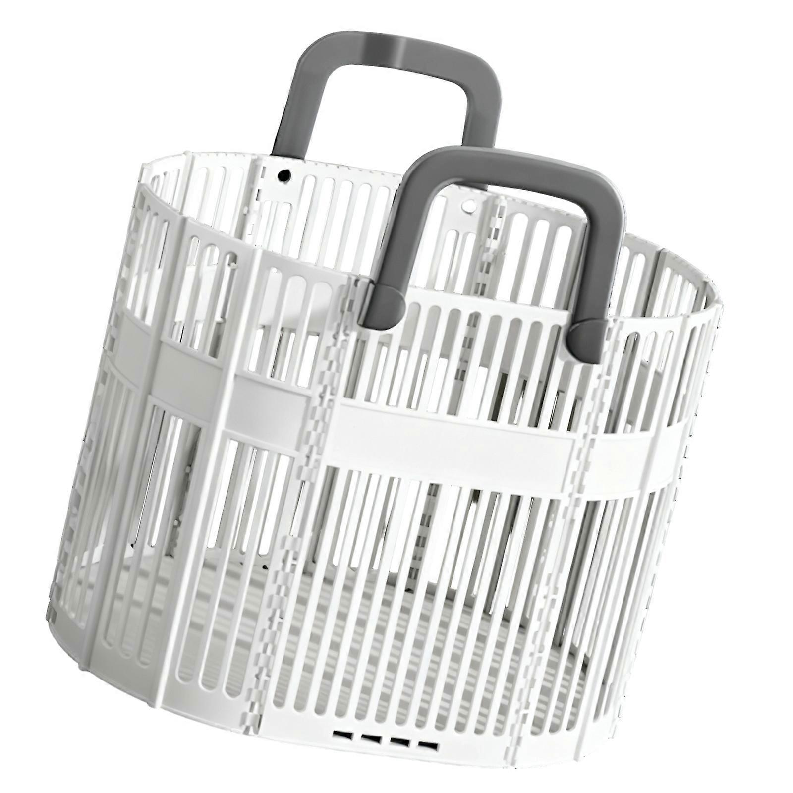 Space Efficient Folding Laundry Basket Breathable Meshes Structure Compact Storage Solution Dorm Room Essential Hamper  White