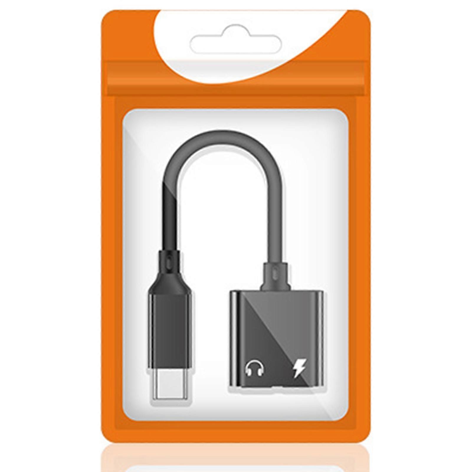 Universal USB C Headphone Adapter Cord Line 2 in 1 Metal Housing Design Easily Compatibility With Phones Tablets Multicolor