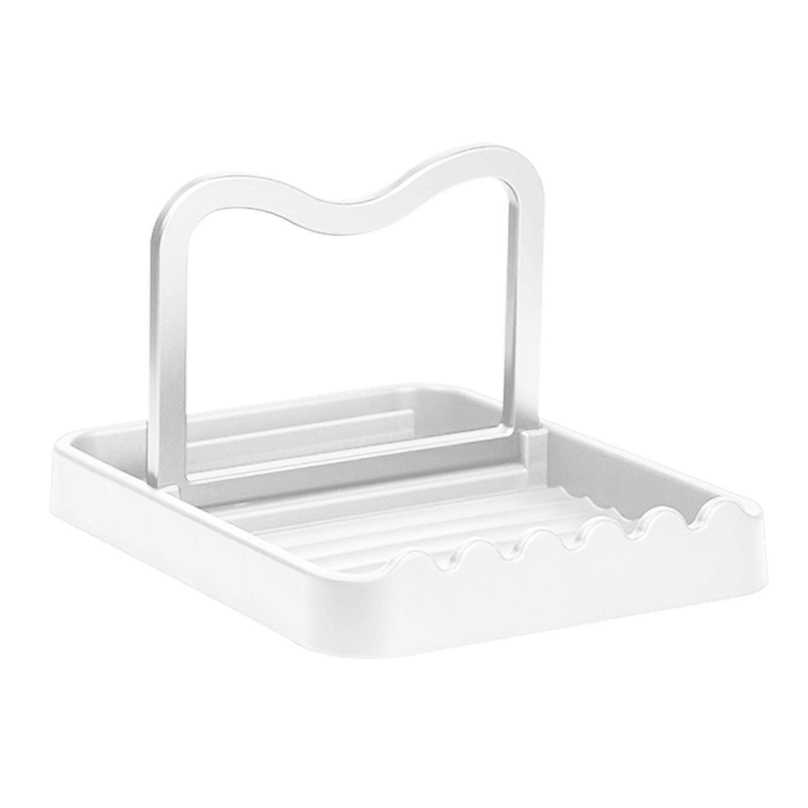 Multilayer Kitchen Organizer For Utensils Spoon Rest with Lid Holder Rustproof Space Saving Storage Rack  White