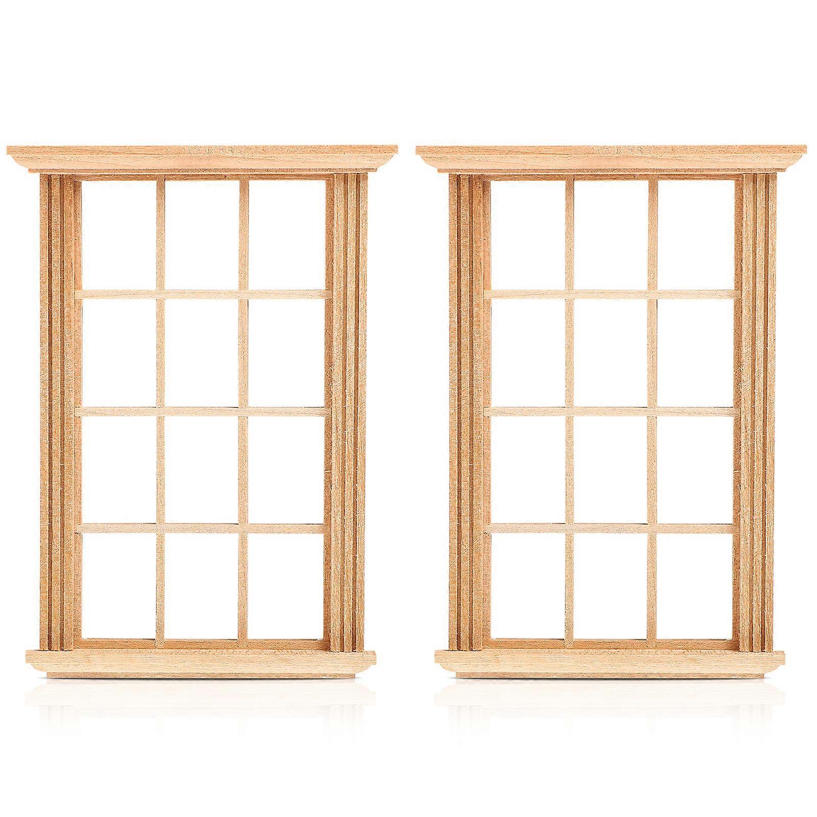 Window Frame Model Mini Doll House Window Frame for Decoration 6Pcs