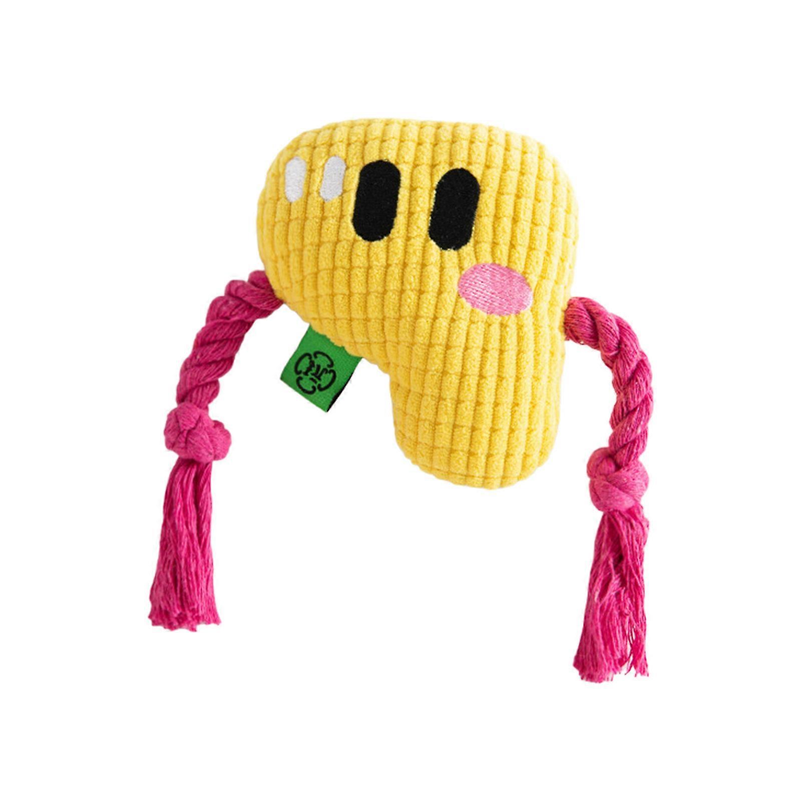 Squeaky Alphabets P Rope Chew Toy For Dog Durability Teeth Cleaning Molar Exercise Aggressive Chewers  Yellow