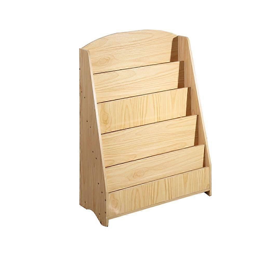 Kids Bookcase Wooden Display Shelf with Book Rack Storage for Baby Nursery Decor