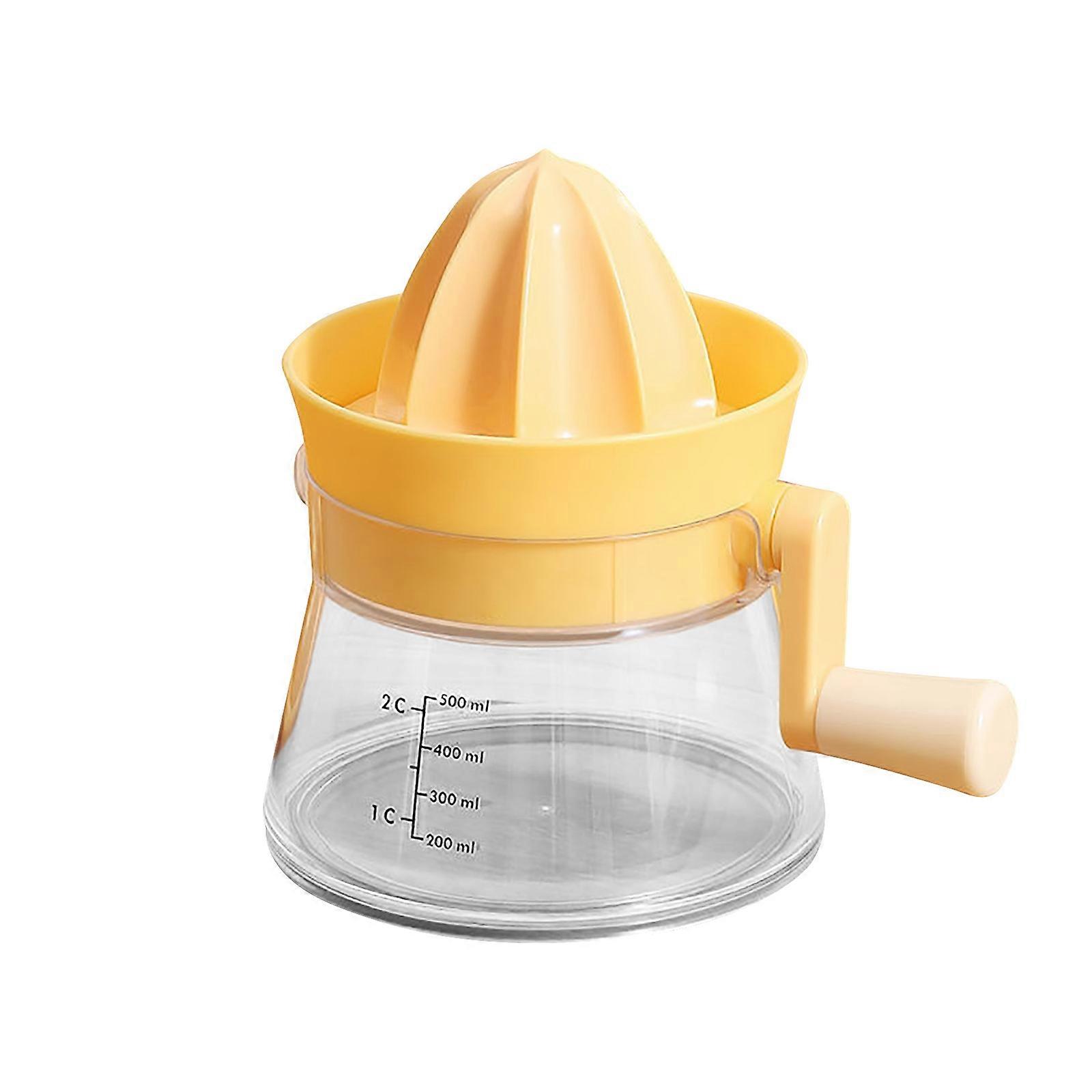 Multifunctional Hand Juicer for Lemon and Oranges Manual Juice Extractor with Ergonomic Handle Citrus Juice Squeezer  Yellow
