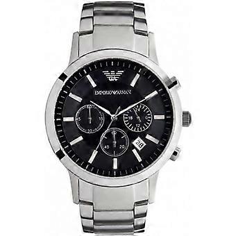 Klassiek horloge - EMPORIO ARMANI - AR2434 - Roestvrij staal - Zwarte wijzerplaat - Waterdicht tot 50 meter