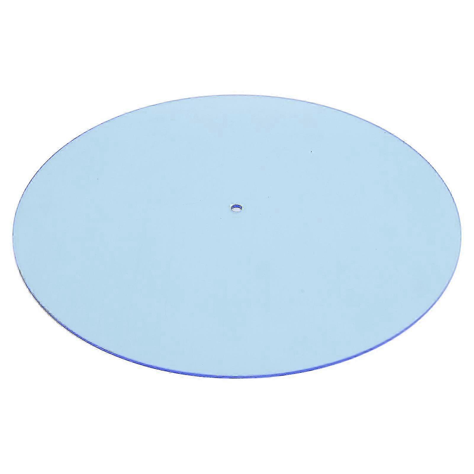 Turntable Mat Transparent Acrylic Reduce Static Dust Noise Record Platter Slipmat for 12 Inch Vintage Record Player Light Blue