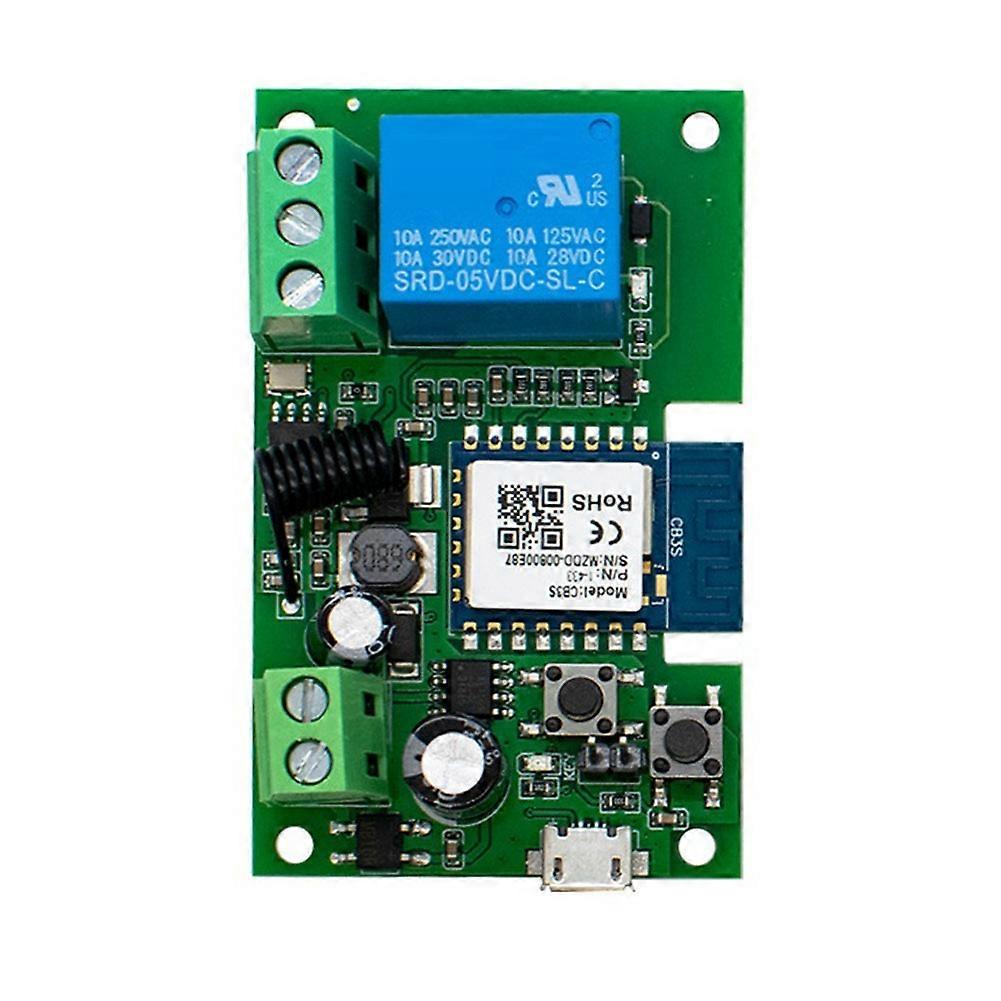 Wifi Smart Switch 7-32V 10A Relay Controller 433RF Gate Garage Opener Smart Life Tuya APP Self-Locking Relay Module