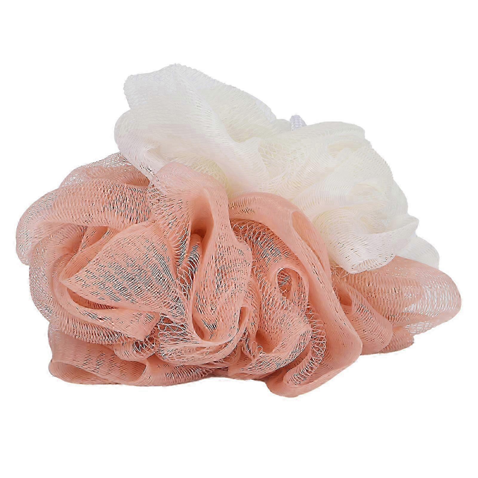 2025 Bath Ball Splicing Simple and Elegant Two Color Delicate Foaming Net Mesh Shower Loofah Bath Ball