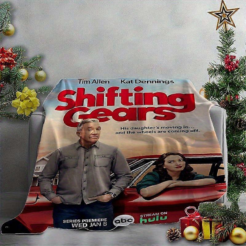 Shifting Gears" Tim Allen & Kat Dennings Flannel Throw Blanket - Cozy All-Season Home Decor, Multi-Use Office & Sofa Cus-WSDCV412