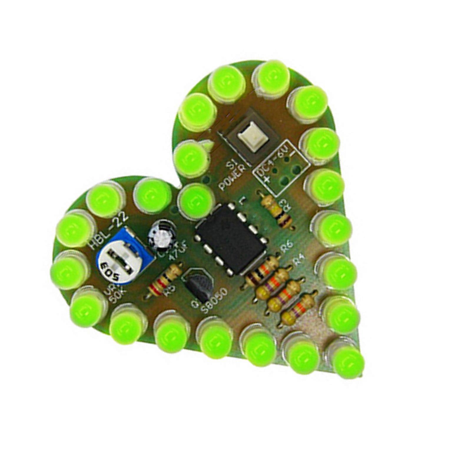 Adjustable DIY Breathing Light Kit Analog Circuit Board For Beginners Education No Programming Required Portable Design  White hair green lig