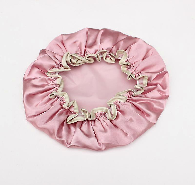 Women Double Layer Waterproof Color Ding Cloth Showers Cap Solid Color Dot Shower Caps PEVA Women Showers Cap ���ѧ�ܧ� ���ݧ� ���ѧ�ߧ�