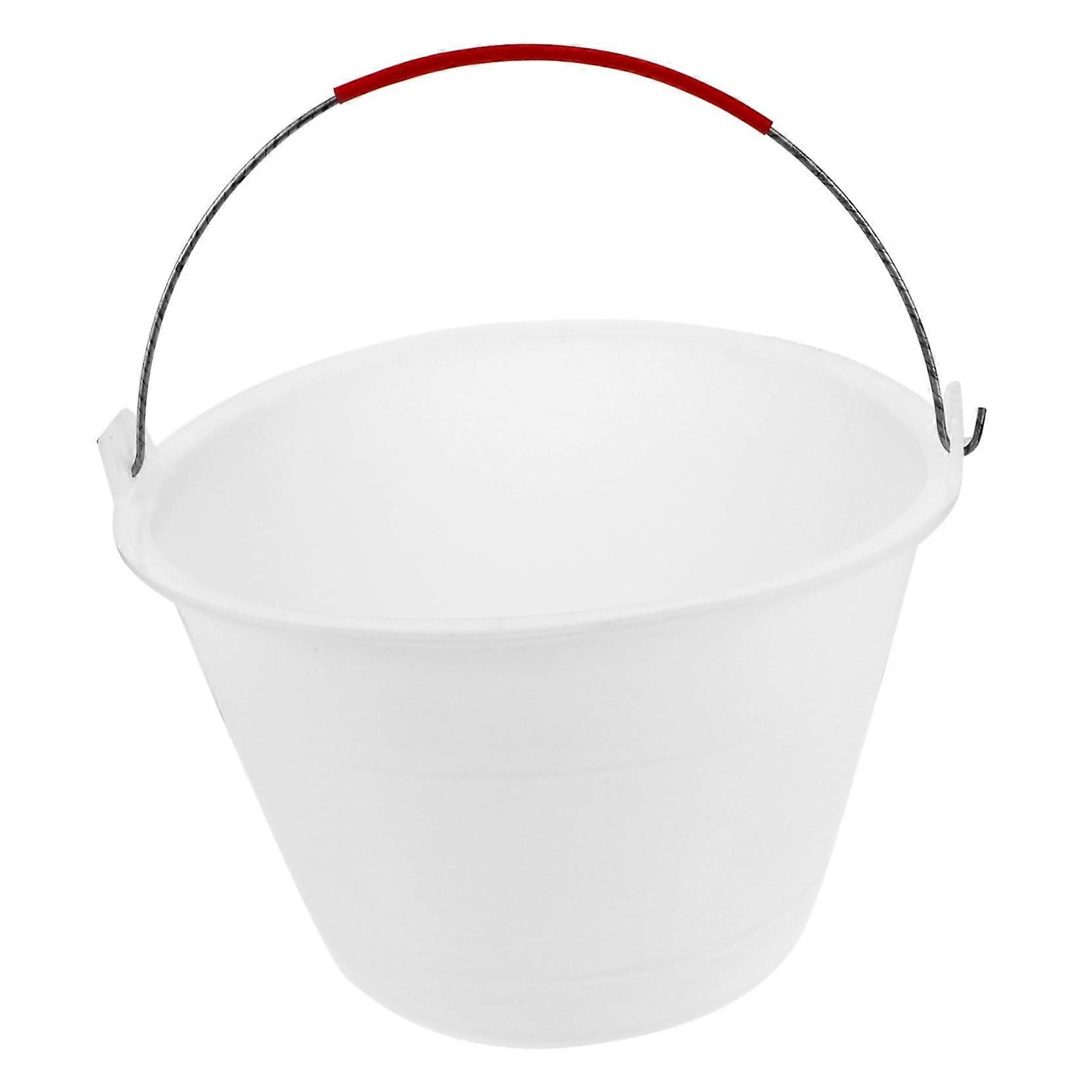Heavy Duty Plastic Cement Mixing Bucket with Handle for Construction and Home Use White