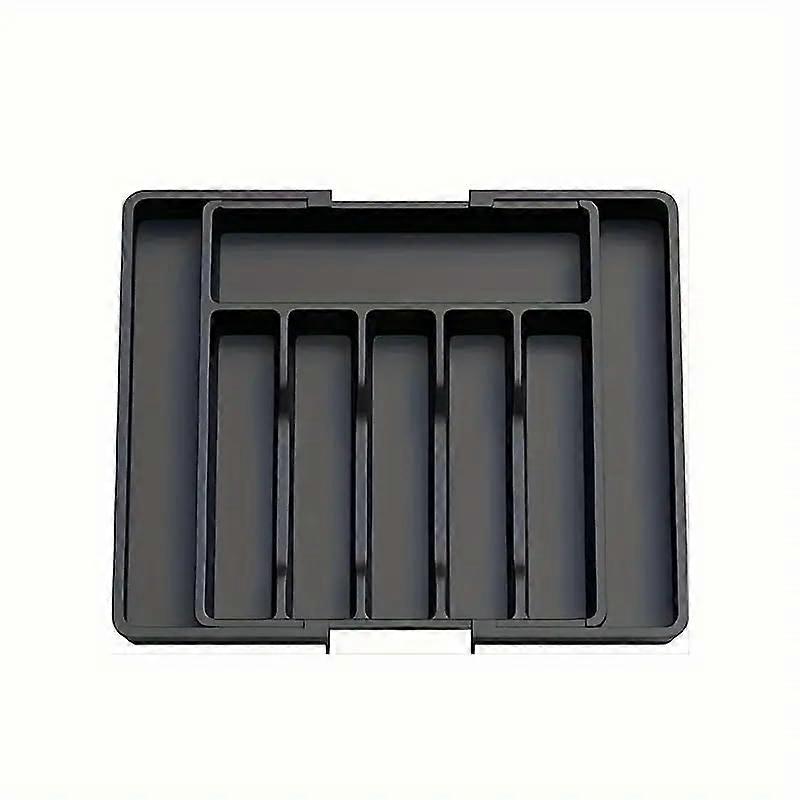 Adjustable Kitchen Drawer Organizer, Expandable Utensil Tray with 6 Compartments, 21 x 16.5 Inches