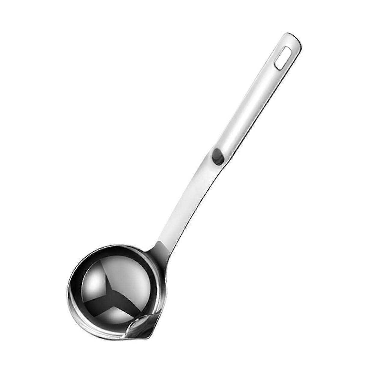 Stainless Steel Oil Separator Ladle with Long Handle for Efficient Grease Straining and Soup Skimming