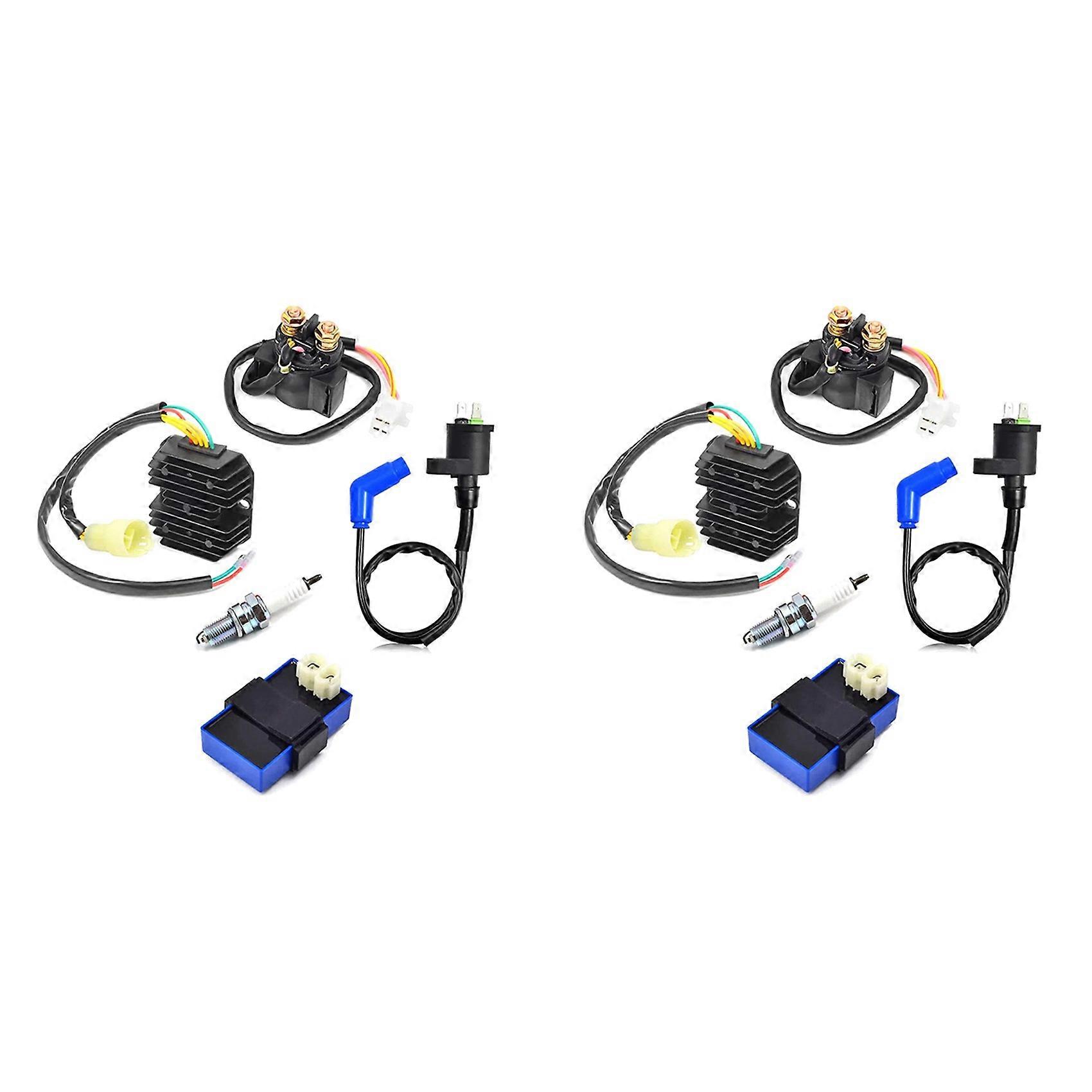 CDI BOX Ignition Coil Voltage Regulator Rectifier Relay Kit For 