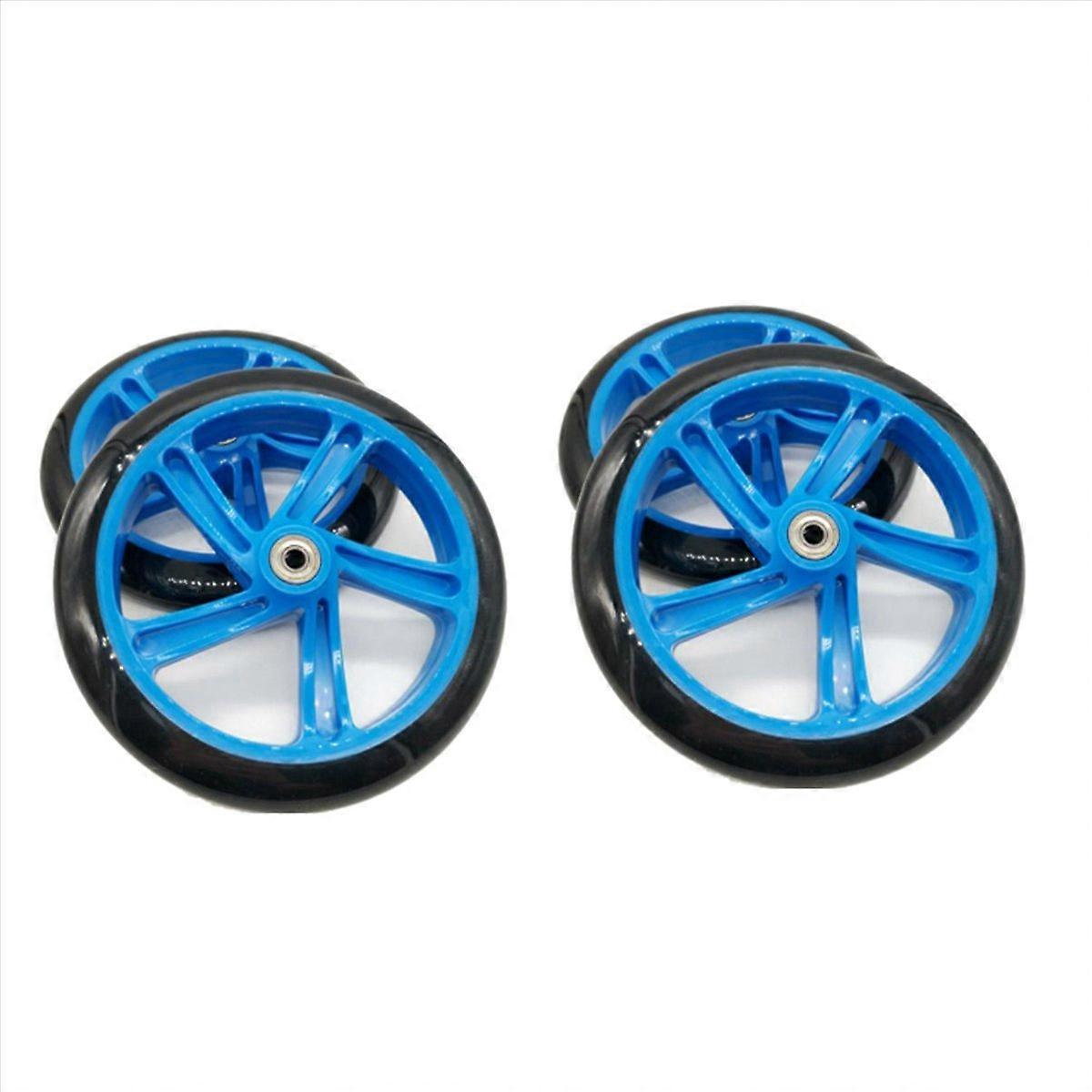 2 Pieces Scooter Wheel 200 mm PU Material Wheel Thickness,Blue