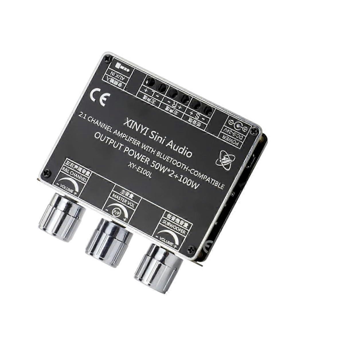 Bluetooth Amplifier Board TPA3116D2 2.1 Channel 50Wx2+100W Bass Control for Home Theater