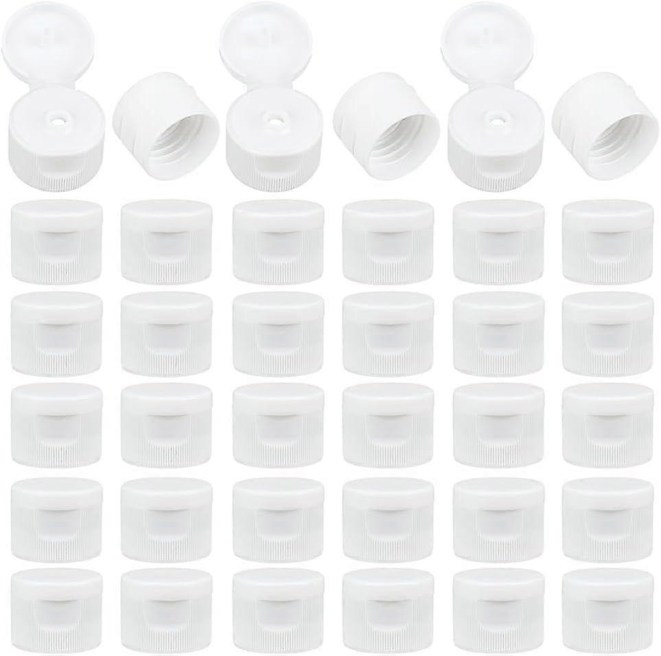 36Pcs 24/400 Flip Top Screw Caps White Flip Top Dispensing Cap White Replacement Bottles Caps Reusable Plastic Bottle Cap for Shampoo Squeeze Bottles 